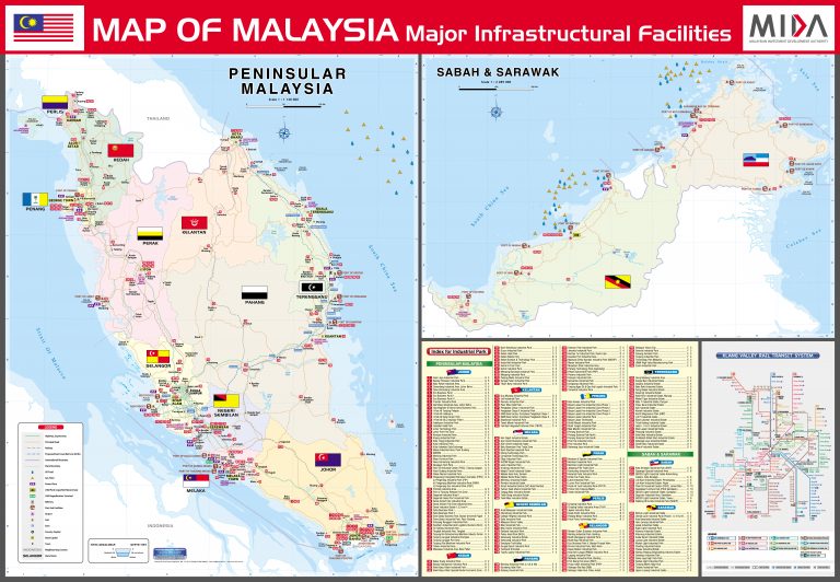Map Of Malaysia 2019 Edition MIDA Malaysian Investment Mida Malaysia D13 768x532 